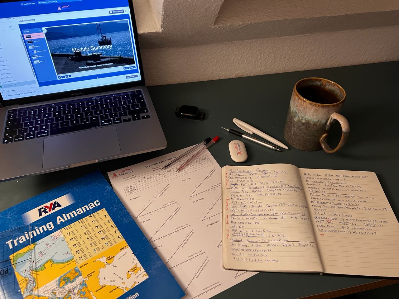 Я приступил к RYA Coastal Skipper & YM Offshore Theory 10 ноября 2023 года.